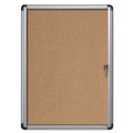 Bulletin Boards | MasterVision VT630101690 28 in. x 38 in. Slim-Line Enclosed Cork Bulletin Board with One Door - Tan Surface/Satin Aluminum Frame image number 0