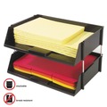 Desktop Organizers | Deflecto 582704 16.38 in. x 11.13 in. x 3.5 in. 2-Sections Letter to Legal Size Files Industrial Tray Side-Load Stacking Tray Set - Black (2/Set) image number 3