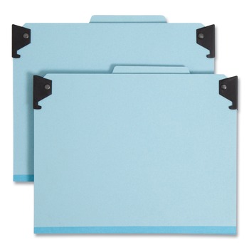 Smead 65115 2 Dividers Letter Size FasTab Hanging Pressboard Classification Folders - Blue