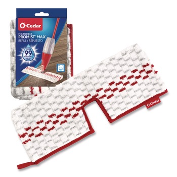 O-Cedar 173579EA ProMist MAX Microfiber Refill Custom Size for ProMist Mop System - Red/White/Gray