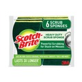 Sponges & Scrubbers | Scotch-Brite 426 4.5 in. x 2.7 in. 0.6 in. Thick Heavy-Duty Scrub Sponge - Yellow/Green (6/Pack) image number 2