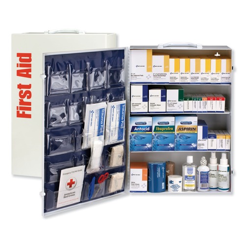 First Aid Kits | First Aid Only 90576 ANSI Class Bplus 4 Shelf First Aid Station with Medications with Metal Case (1-Kit) image number 0