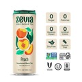 Beverages & Drink Mixes | Zevia 01704-12 12 oz Can Peach Black Tea Zero Sugar Naturally Sweetened Black Tea (12/Carton) image number 1