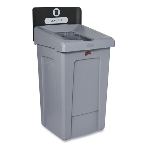 Trash & Waste Bins | Rubbermaid Commercial 2171554 Slim Jim 33 gal 1-Stream Landfill Resin Recycling Station - Gray image number 0