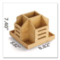 File Folders | Officemate 71007 Bamboo Rotary Organizer 9 Compartments 8.85 x 8.82 x 7.4 Brown Bamboo image number 1