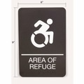 Floor Signs & Safety Signs | Headline Sign 7784 6 x 9 Area of Refuge ADA Sign - Black Face/White Graphics image number 2