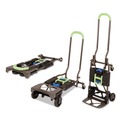 Cleaning Carts | Cosco 12222PBG1E 16.63 in. x 12.75 in. x 49.25 in. 300 lbs. Capacity 2-in-1 Multi-Position Hand Truck and Cart - Black/Blue/Green image number 0
