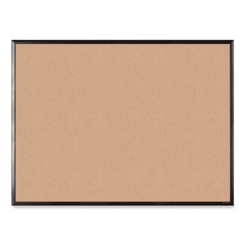 U Brands 050U00-01 47 x 35 Cork Bulletin Board - Tan Surface/Black Aluminum Frame