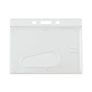 Advantus 76075 3.68 in. x 2.75 in. Horizontal One-Card Rigid Badge Holders - Frosted (25/Box)