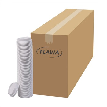 FLAVIA 25200019 Hot Beverage Paper Cup Lids Fits FLAVIA 10 oz Paper Cup - White (1000/Carton)