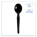 Cutlery | Boardwalk BWKSOUPHWPSBLA Heavyweight Polystyrene Soup Spoons - Black (1000/Carton) image number 2