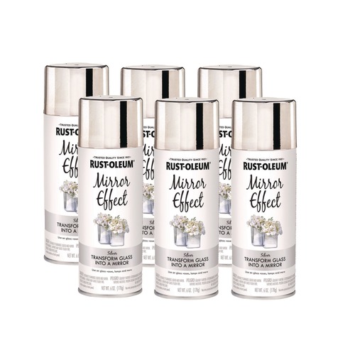 Painting | Rust-Oleum 301494 Specialty Mirror Effect Spray Paint, High Gloss Mirror, 6 oz Aerosol Can, 6/Carton image number 0