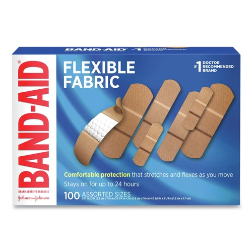 Bandages | BAND-AID 11507800 Flexible Fabric Adhesive Bandages - Assorted (100/Box) image number 0