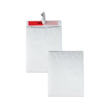 Quality Park QUAR2420 #13 1/2 Flip-Stik Flap Redi-Strip Adhesive Closure 10 in. x 13 in. Tamper-Indicating Mailers Made with Tyvek - White (100/Box)