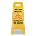 Floor Signs & Safety Signs | Carlisle 3690000 11 x 25 x 25 Wet Floor Sign (English/Spanish) - Yellow image number 1