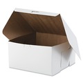Food Trays, Containers, and Lids | SCT SCH 0977 10 in. x 10 in. x 5.5 in. Paper One-Piece Non-Window Bakery Boxes - White (100/Carton) image number 1