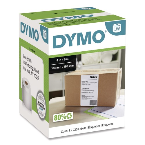Back to School Sale | DYMO 1744907 LabelWriter 4 in. x 6 in. Shipping Labels - White (1-Roll) image number 0