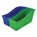 Boxes & Bins | Storex 70105U06C 4.75 in. x 12.63 in. x 7 in. Interlocking Book Bins with Clear Label Pouches - Assorted Colors (5/Pack) image number 1