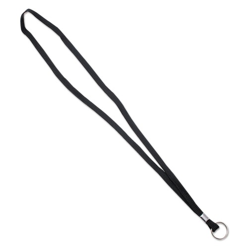 Label & Badge Holders | Advantus 75423 36 in. Long Metal Ring Fastener Deluxe Lanyards - Black (24/Box) image number 0