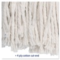 Just Launched | Boardwalk BWK224CCT 24 oz. Cotton Premium Cut-End Wet Mop Heads - White (12/Carton) image number 7