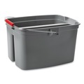 Pails | Rubbermaid Commercial FG261700GRAY 17 qt. Plastic Double Utility Pail - Gray image number 1