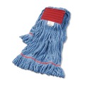  | Boardwalk BWK503BLCT 5 in. Super Loop Cotton/Synthetic Fiber Wet Mop Head - Large, Blue (12/Carton) image number 1