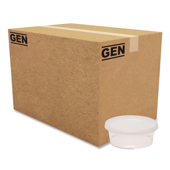 FOOD SERVICE | GEN TD40008E 8 oz. Plastic Deli Containers with Lid - Clear (240/Carton)