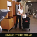 Cleaning Carts | Rubbermaid Commercial 1881749 4.98 cu ft. 20.33 in. x 24.1 in. x 34 in. Collapsible X-Cart - Black/Silver image number 5