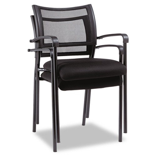  | Alera ALEEK43ME10B Eikon Series 20.86 in. x 24.01 in. x 33.07 in. Stacking Mesh Guest Chair - Black (2/Carton) image number 0