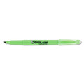 Highlighters | Sharpie 27026 Chisel Tip Pocket Style Highlighters - Fluorescent Green Ink, Green Barrel (1 Dozen) image number 1