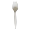Cutlery | Boardwalk BWKSPORKWHPPIW Mediumweight Wrapped Polypropylene Spork Cutlery - White (1000/Carton) image number 1