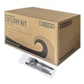 Cutlery | Boardwalk BWK3KITHVYBL 3-Piece Heavyweight Fork/Knife/Teaspoon Cutlery Kit - Black (250/Carton) image number 0