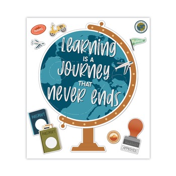 Carson-Dellosa 110555 45-Piece 30.1 in. x 24 in. Learning Is a Journey Motivational Bulletin Board Set - Multicolor