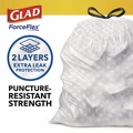 Trash & Waste Bins | Glad 78361 ForceFlex 24 in. x 27.38 in. 13 Gallon Kitchen Drawstring Trash Bags - White Fresh Clean Scent (240/Carton) image number 4