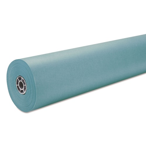 Arts & Crafts Supplies | Pacon P0063160 35 lbs. Wrapping Weight 36 in. x 1000 ft. Rainbow Duo-Finish Colored Kraft Paper - Aqua (1-Roll) image number 0
