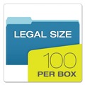File Folders | Pendaflex 153 1/3 BLU 1/3-Cut Tabs Assorted Legal Size Colored File Folders - Blue/Light Blue (100/Box) image number 1