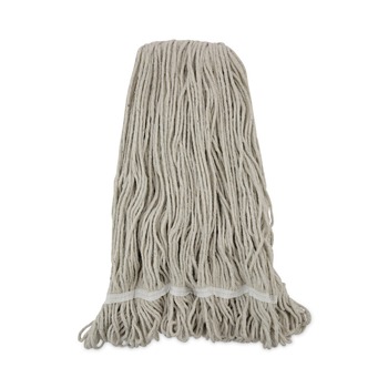 Boardwalk BWK424CCT 24 oz. Pro Loop Web/Tailband Cotton Wet Mop Head - White (12/Carton)