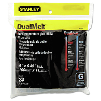 Stanley GS20DT 0.45 in. x 4 in. Dual Temperature Glue Sticks - Dries Clear (24/Pack)