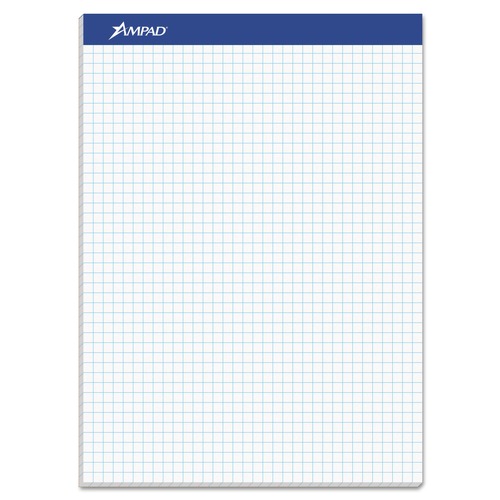 Back to School Sale | Ampad 20-210 8.5 in. x 11.75 in. Quadrille Rule Quad Double Sheet Pad - White (100 Sheets/Pad) image number 0