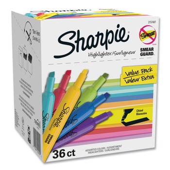 Sharpie 2157487 Tank Style Chisel Tip Highlighters - Assorted Colors (36/Pack)