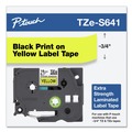 Labels | Brother P-Touch TZES641 0.7 in. x 26.2 ft. TZe Standard Adhesive Laminated Labeling Tape - Black on Yellow image number 4