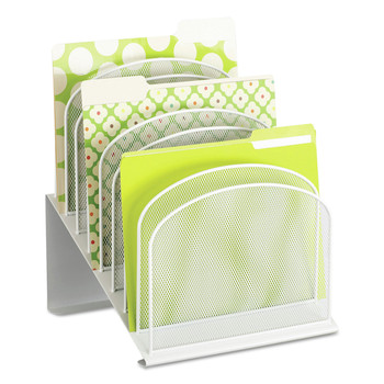 Safco 3258WH 11.75 in. x 10.75 in. x 14 in. 8 Sections Letter to Legal Size Files Onyx Mesh Desk Organizer with Tiered Sections - White