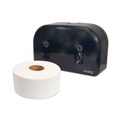Paper Towels and Napkins | Morcon Paper VT1003 Valay 9.75 in. x 15.87 in. x 5.25 in. Two Rolls Mini Jumbo Bath Tissue Dispenser - Black image number 2