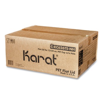 PRODUCTS | Karat C-KC626TS-NH 12 oz. to 24 oz. Cold Cup No Hole Flat PET Lids - Clear (1000/Carton)