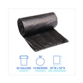  | Boardwalk V7658HKKR01 38 in. x 58 in. 14 mic 60 Gallon High-Density Can Liners - Black (200/Carton) image number 6