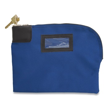 CONTROLTEK 530312 8.5 in. x 11 in. x 1 in. Canvas Locking Fabric Deposit Bag - Blue
