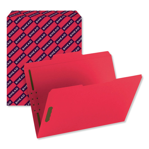 File Folders | Smead 12740 0.75 in. Expansion Top Tab Colored 2-Fastener Folders - Letter Size/Red Exterior (50/Box) image number 0