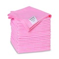 Cleaning Cloths | Boardwalk 2164040 16 in. x 16 in. Microfiber Cleaning Cloths - Pink (24/Pack) image number 2