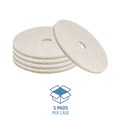 Just Launched | Boardwalk BWK4019NAT 19 in. Diameter Natural Burnishing Floor Pads - White (5/Carton) image number 3