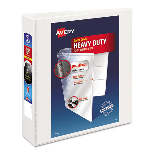 Binders | Avery 05504 3 Slant Rings 2 in. Capacity 11 in. x 8.5 in. Heavy-Duty Non Stick View Binder with DuraHinge - White image number 0